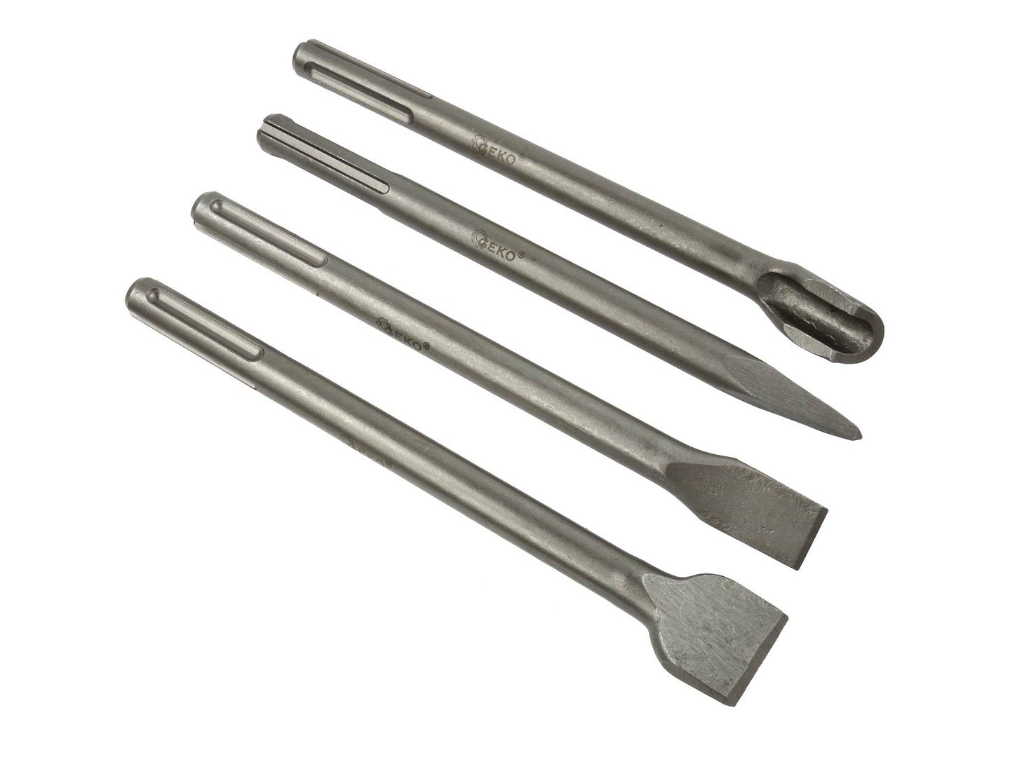 Set 4 dalti SDS MAX 250mm GEKO - pentru beton, zidarie, piatra si tencuiala