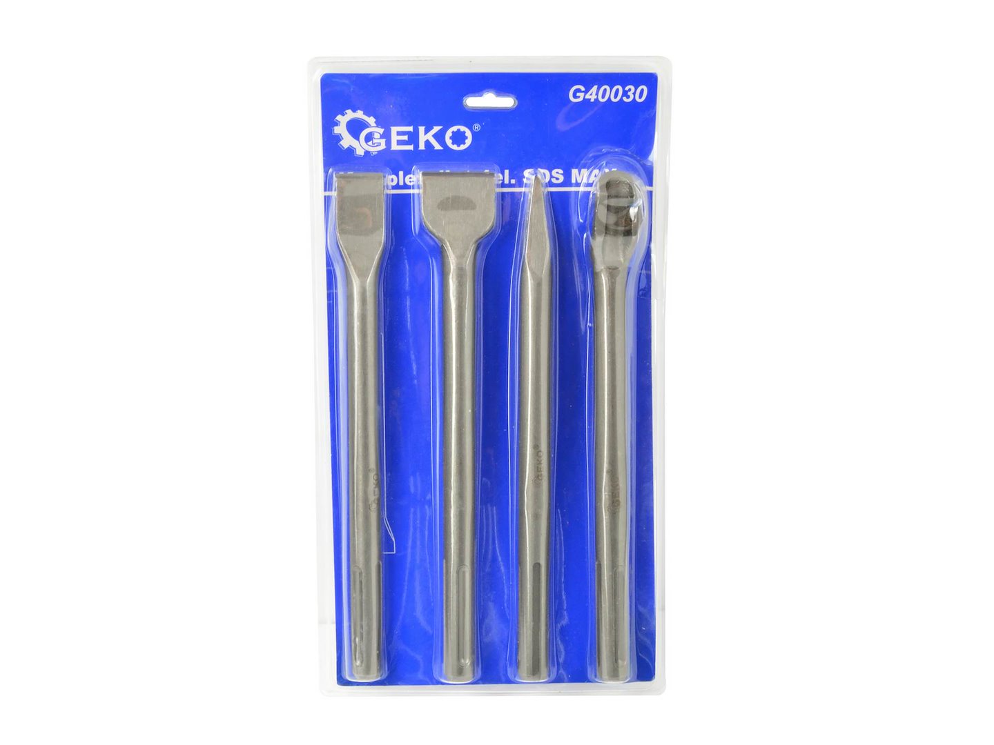 Set 4 dalti SDS MAX 250mm GEKO - pentru beton, zidarie, piatra si tencuiala