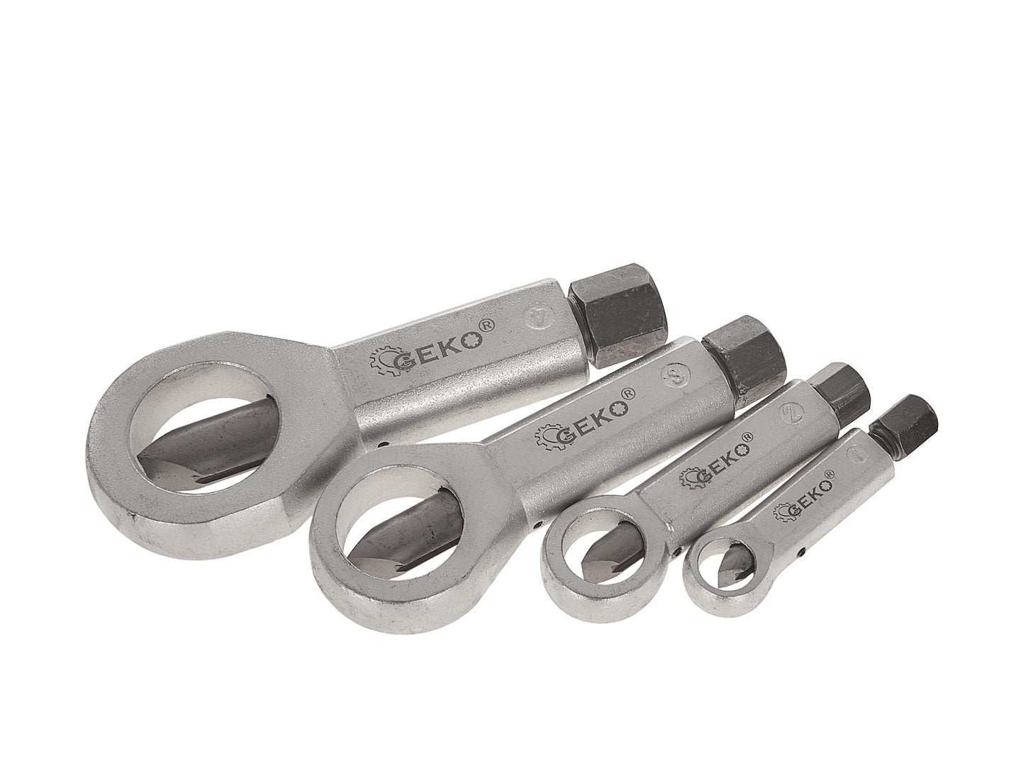 Set 4 dispozitive pentru taiat si extras suruburi / piulite rupte sau blocate 9-27 mm - GEKO