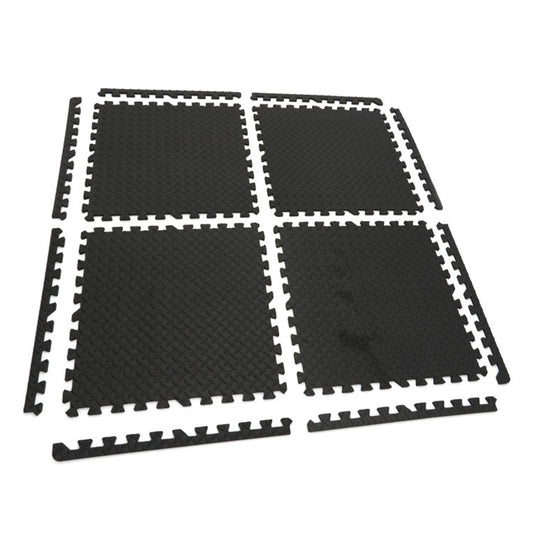 Set 4 placi protectie pardoseala din spuma eva tip puzzle antiderapant pentru podea negru  61x61cm HBM MACHINES