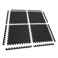 Set 4 placi protectie pardoseala din spuma eva tip puzzle antiderapant pentru podea negru  61x61cm HBM MACHINES
