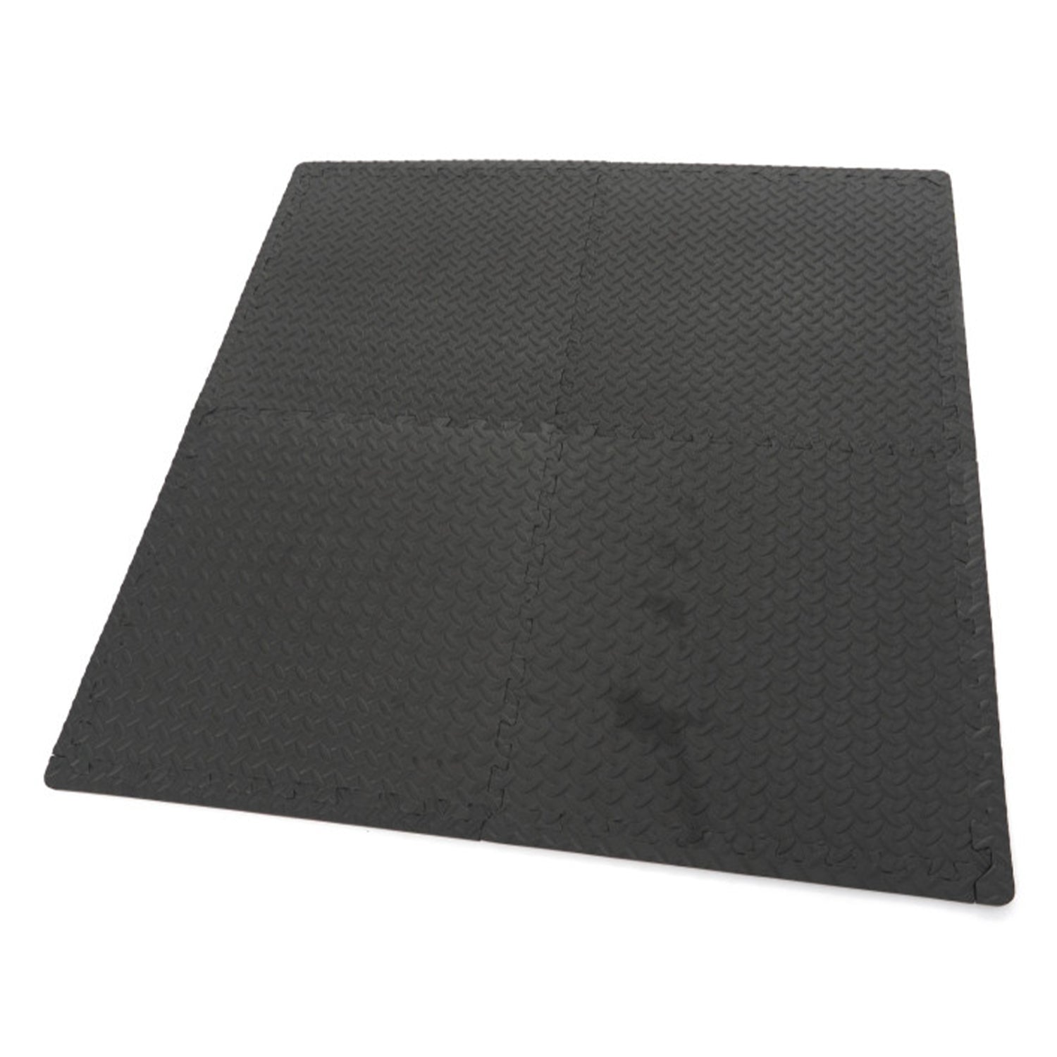 Set 4 placi protectie pardoseala din spuma eva tip puzzle antiderapant pentru podea negru  61x61cm HBM MACHINES