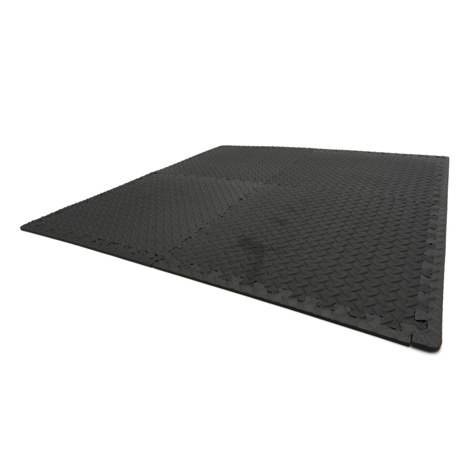 Set 4 placi protectie pardoseala din spuma eva tip puzzle antiderapant pentru podea negru  61x61cm HBM MACHINES