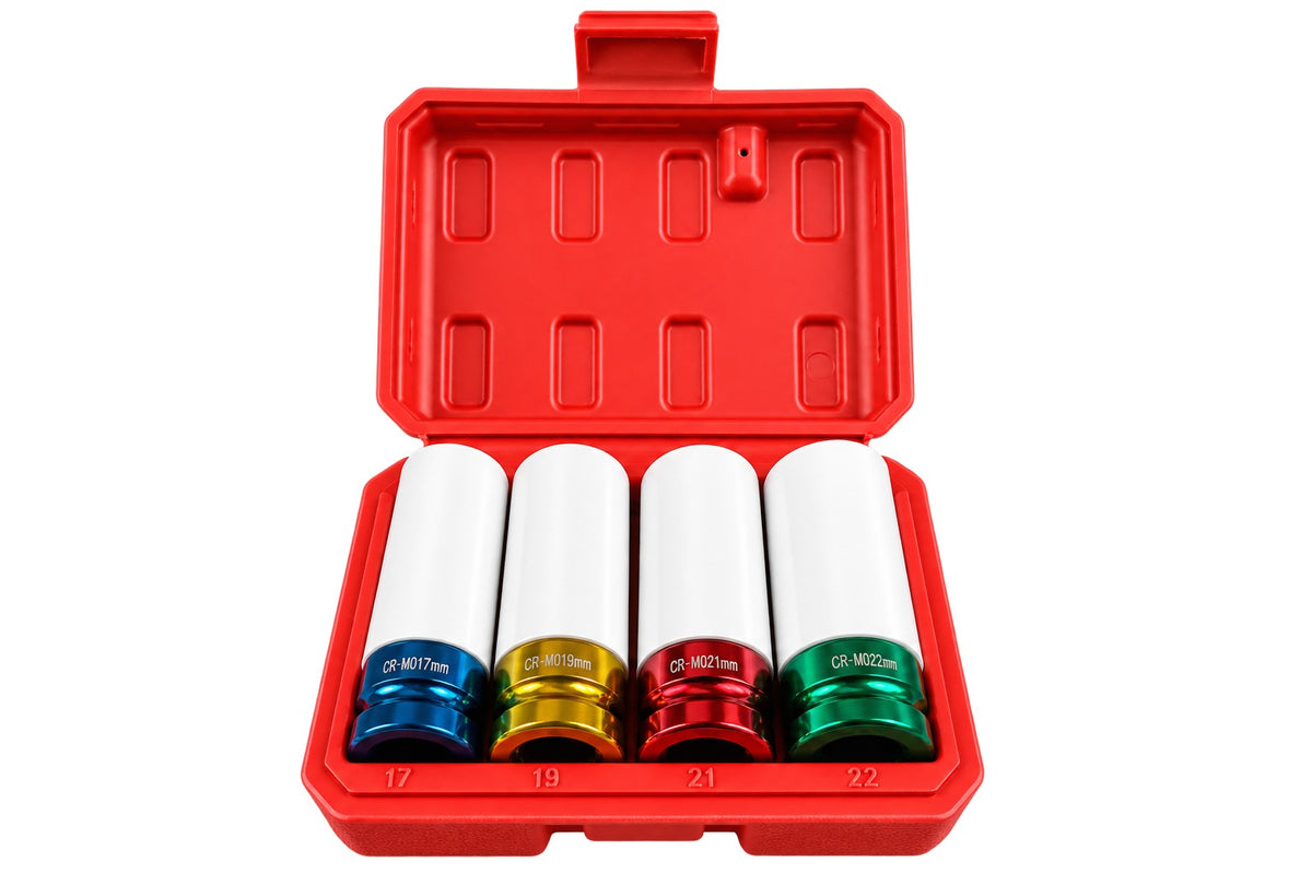 Set 4 tubulare cu protectie pentru jante aliaj 1/2 17-22mm GEBO TOOLS