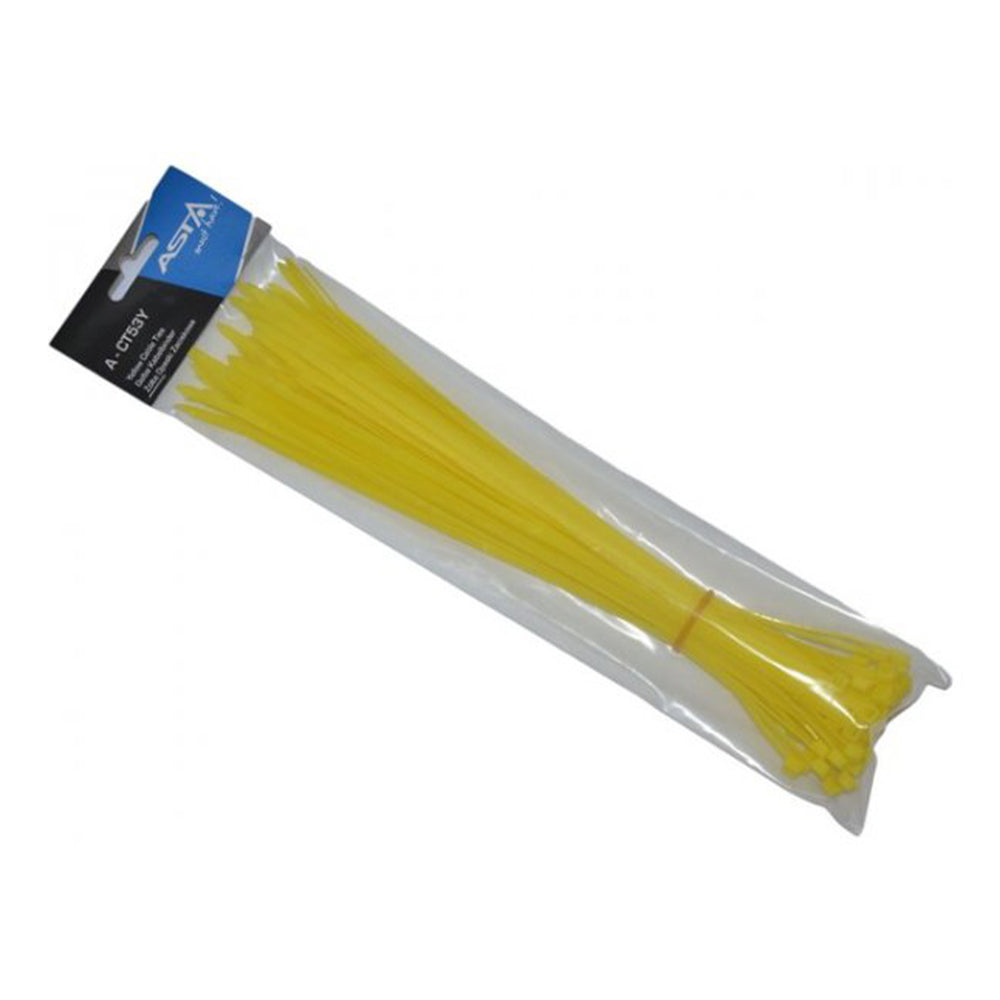 Set 50 coliere de plastic 5x300mm galben
