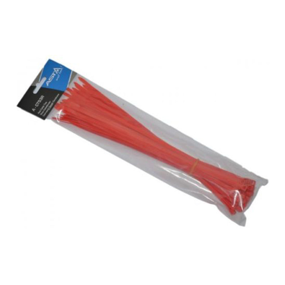 Set 50 coliere de plastic 5x300mm rosu