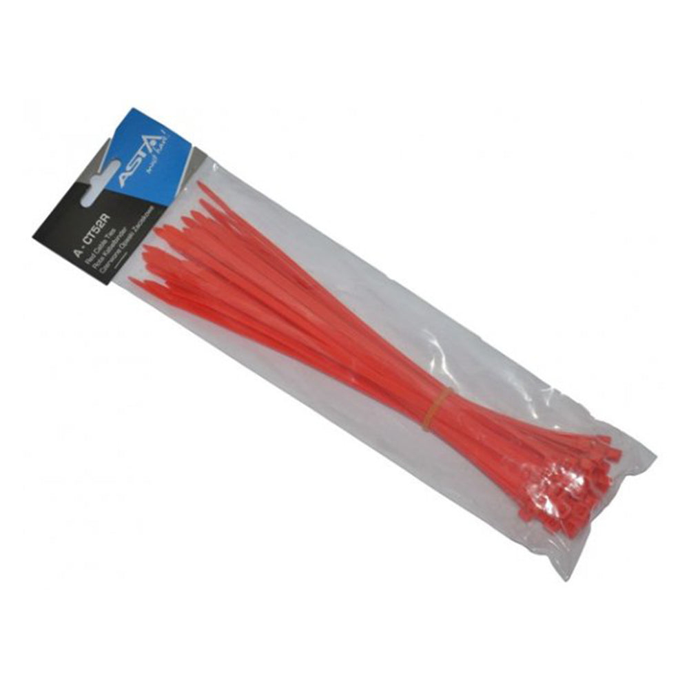 Set 50 coliere din plastic 5x250mm rosu