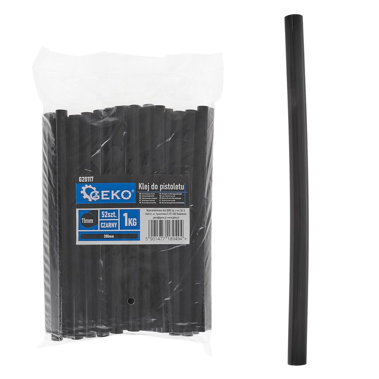 Set 52 baghete de silicon negru, 11x200 mm GEKO