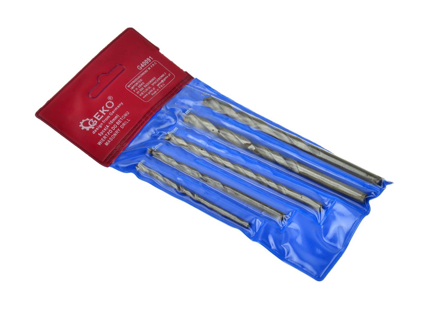 Set 5 burghie pentru beton si zidarie 4-10mm - GEKO