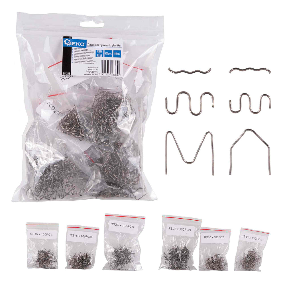 Set 600 de capse pentru sudura in plastic rs16-rs46 GEKO