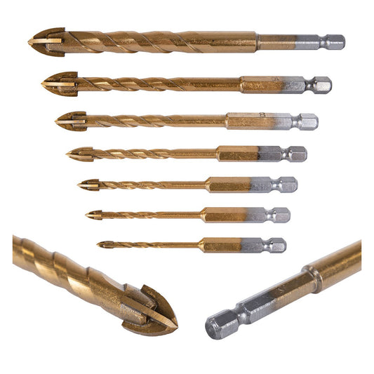 Set 7 burghie pentru sticla si ceramica 3-12mm