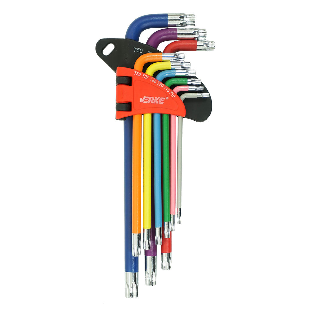 Set 9 chei TORX t10-t50 colorate - VERKE