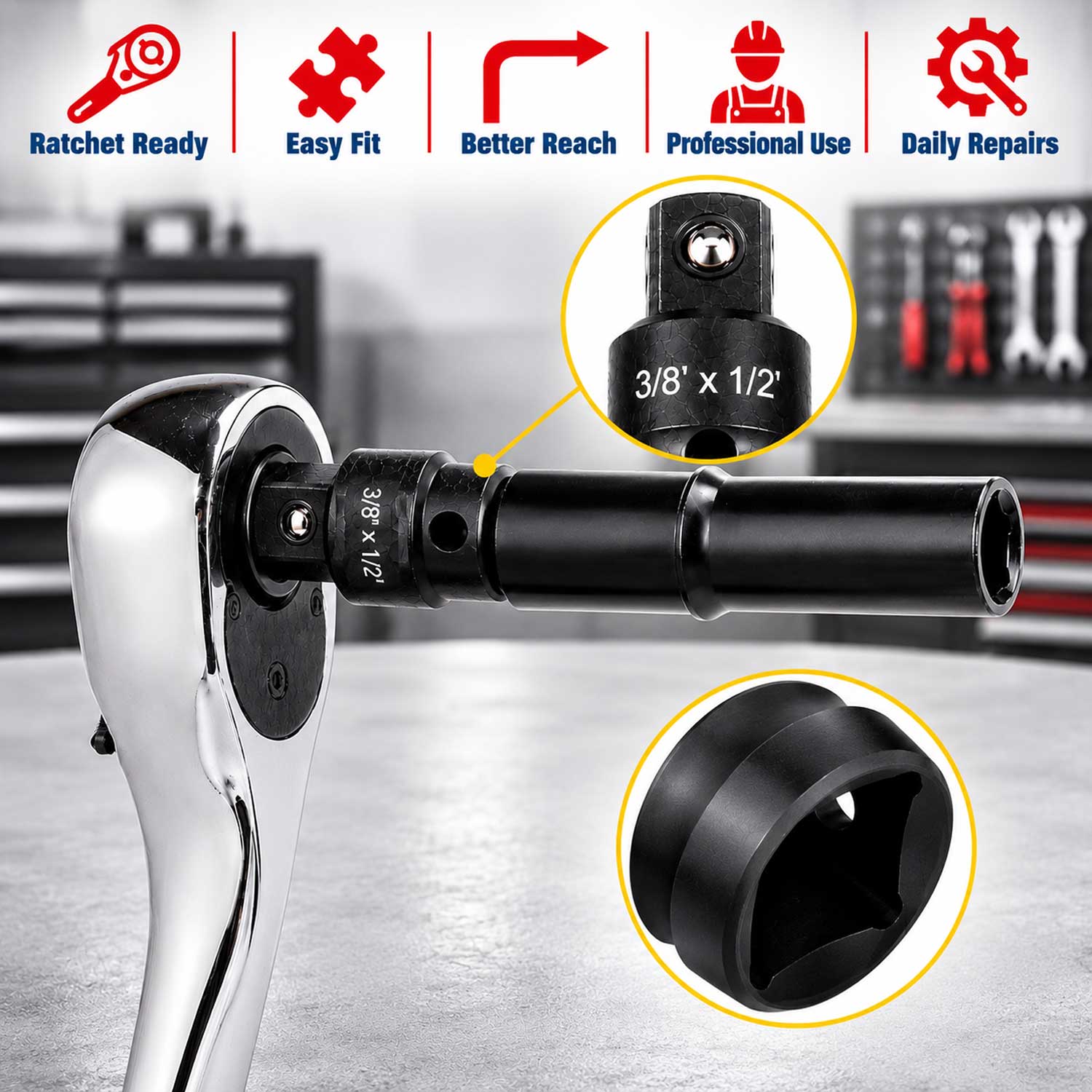 Set adaptoare de impact 8 piese GEBO TOOLS