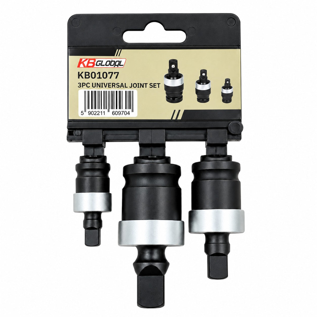 Set adaptor impact cu articulatie cardanica 3 piese  1/4'' 3/8'' 1/2''