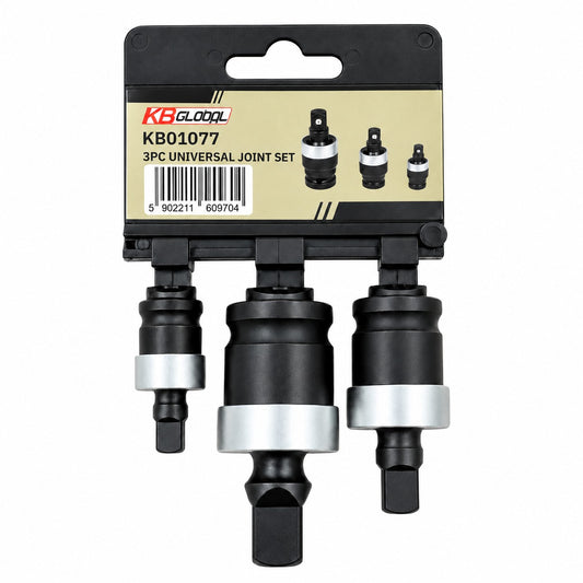 Set adaptor impact cu articulatie cardanica 3 piese  1/4'' 3/8'' 1/2''