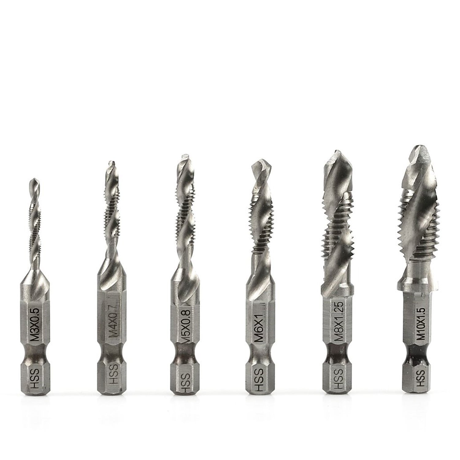 Set burghie cu tarod HSS hex 1/4" m3-m10 6 piese