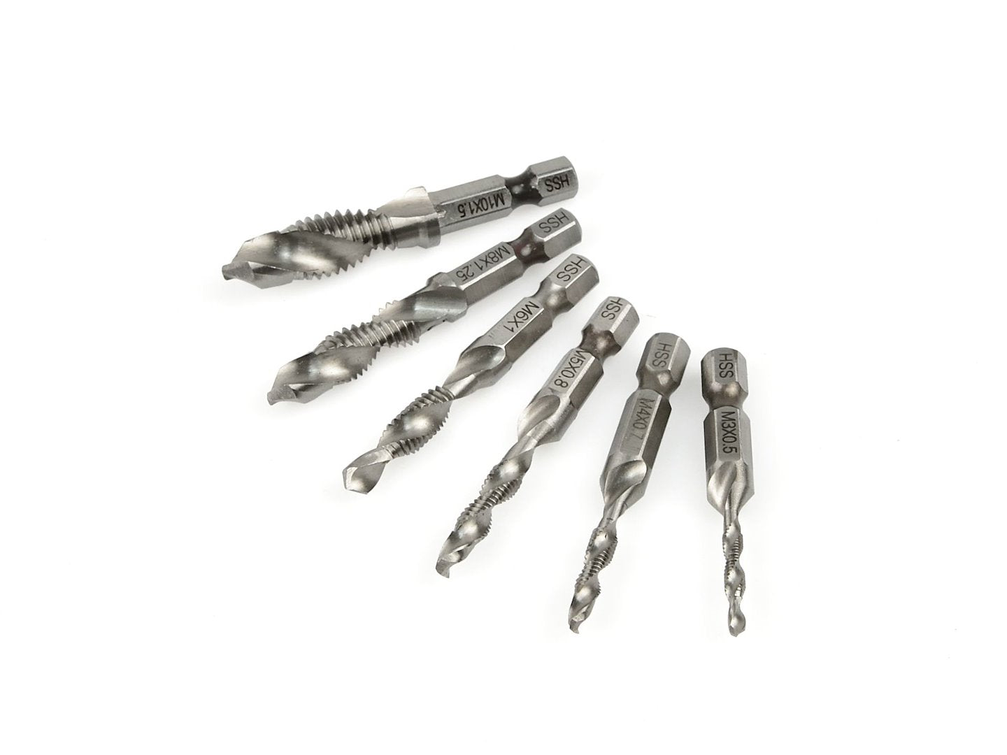Set burghie cu tarod HSS hex 1/4" m3-m10 6 piese