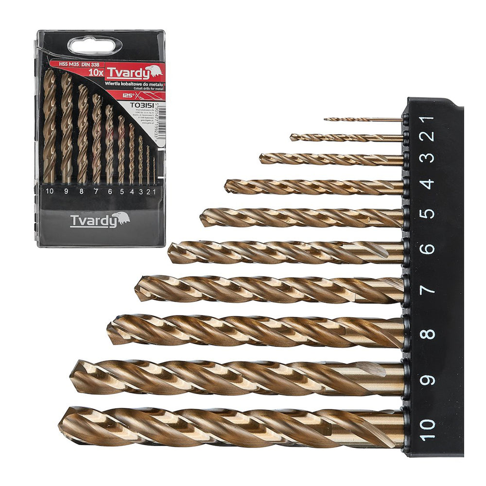 Set burghie HSS cobalt pentru metal 1-10mm 10 piese