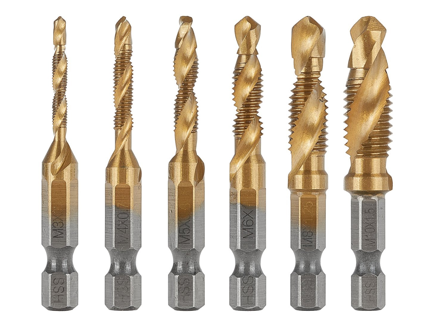 Set burghie, HSS hex m3-m10, 6 piese GEKO