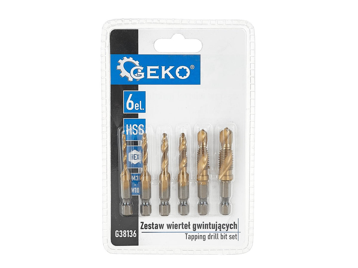 Set burghie, HSS hex m3-m10, 6 piese GEKO