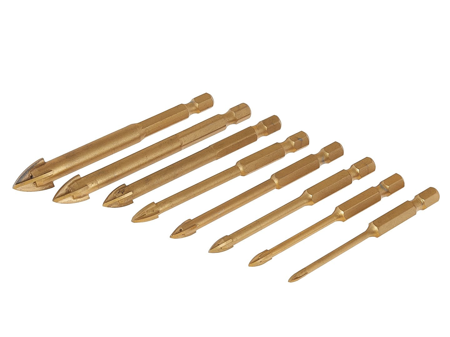 Set burghie pentru sticla si ceramica hex 3-12mm 8 piese GEKO