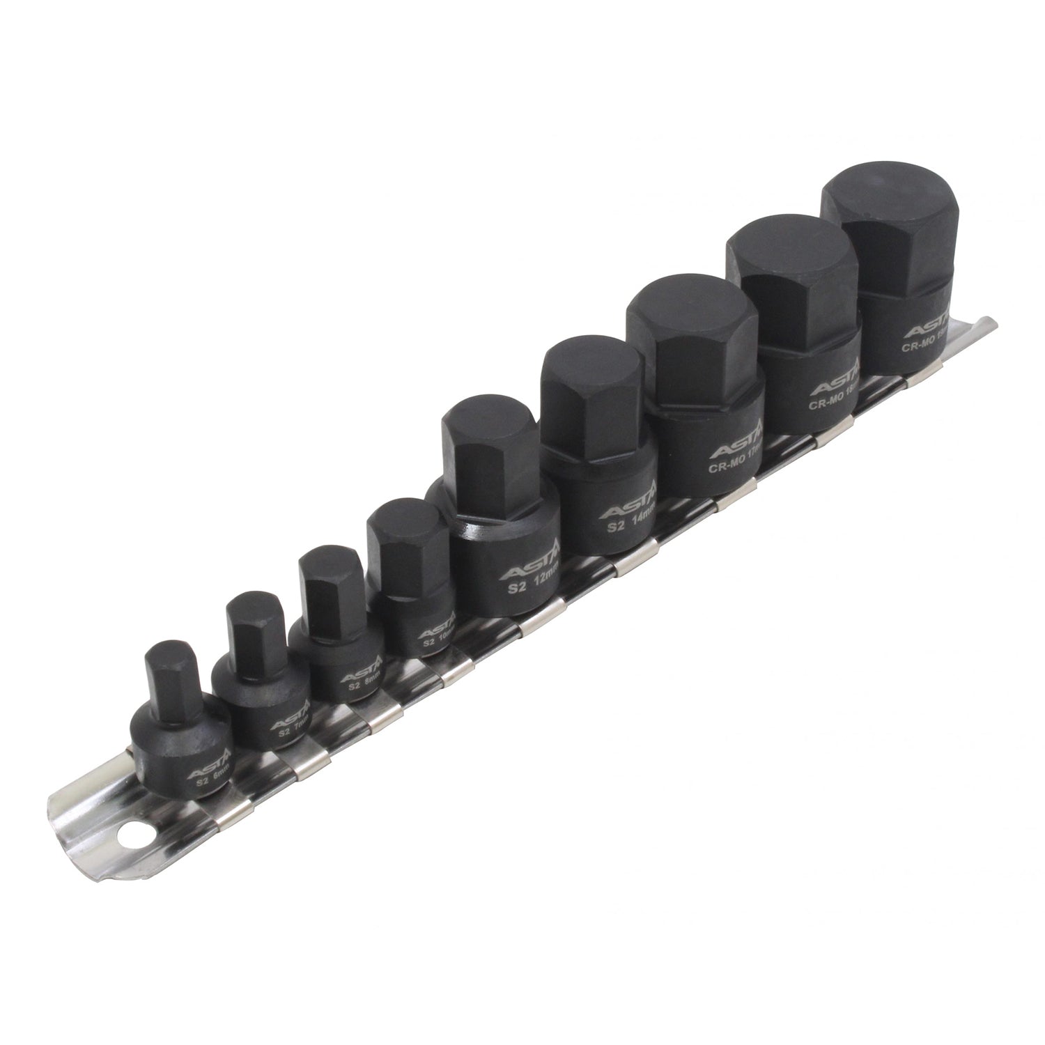 Set capete de chei hexagonale tip imbus 1/4 - 3/8 6-19mm 9 piese