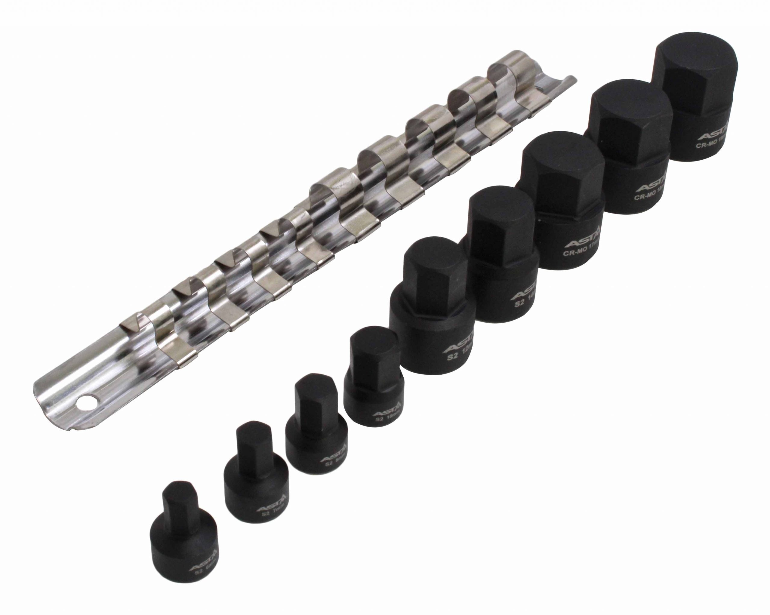 Set capete de chei hexagonale tip imbus 1/4 - 3/8 6-19mm 9 piese