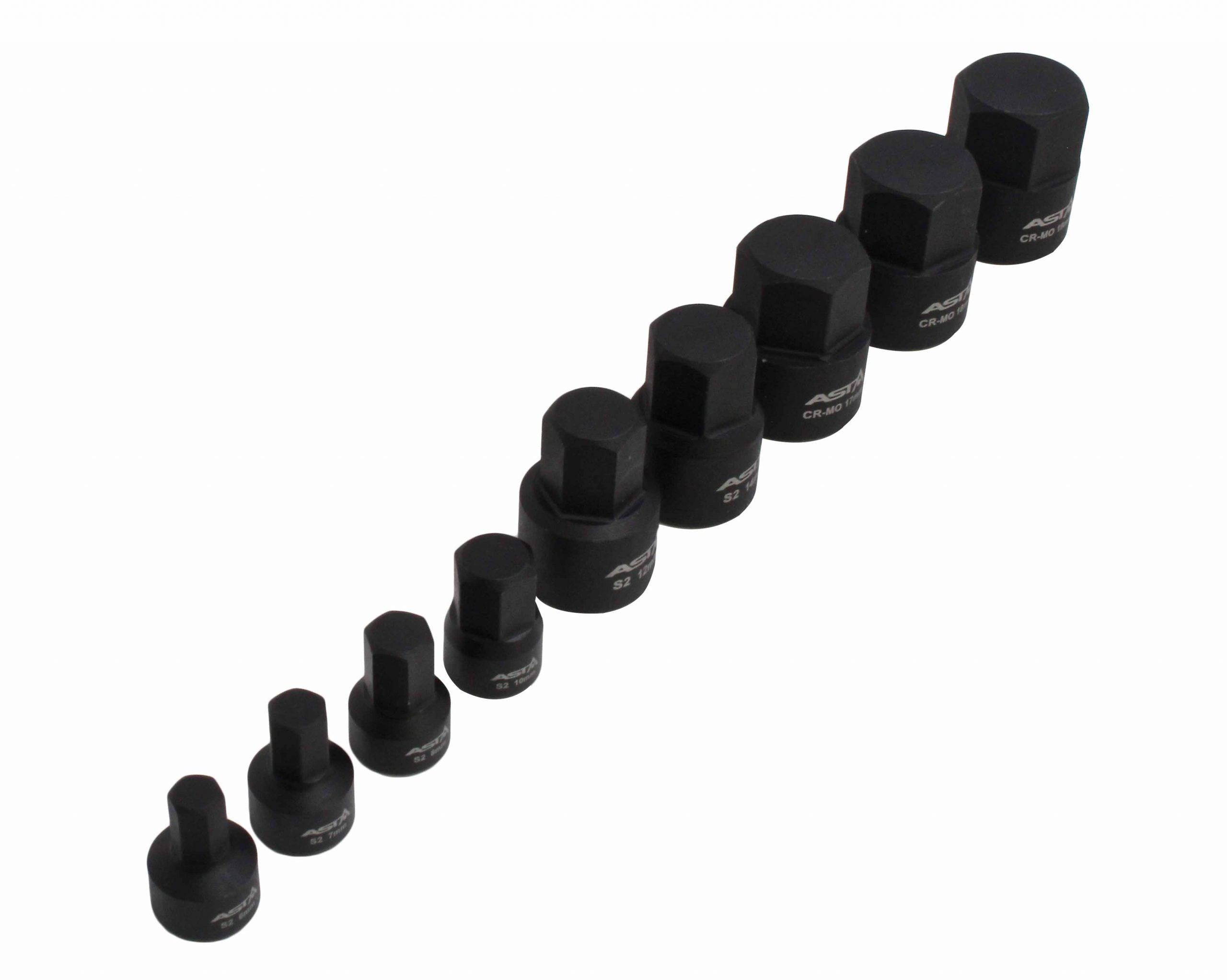 Set capete de chei hexagonale tip imbus 1/4 - 3/8 6-19mm 9 piese