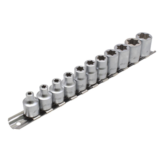 Set capete de chei tubulare tip TORX 3/8 e6-e20 11 piese