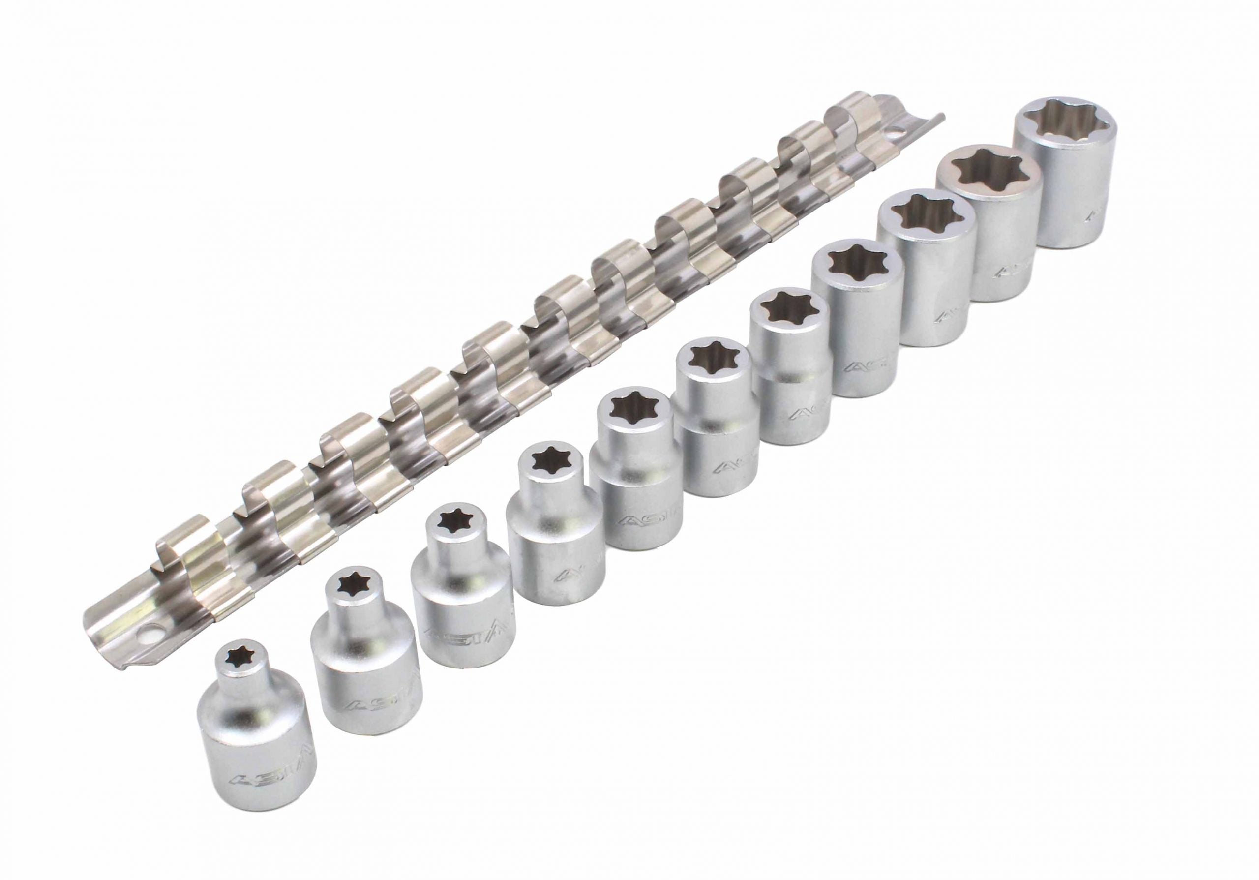 Set capete de chei tubulare tip TORX 3/8 e6-e20 11 piese