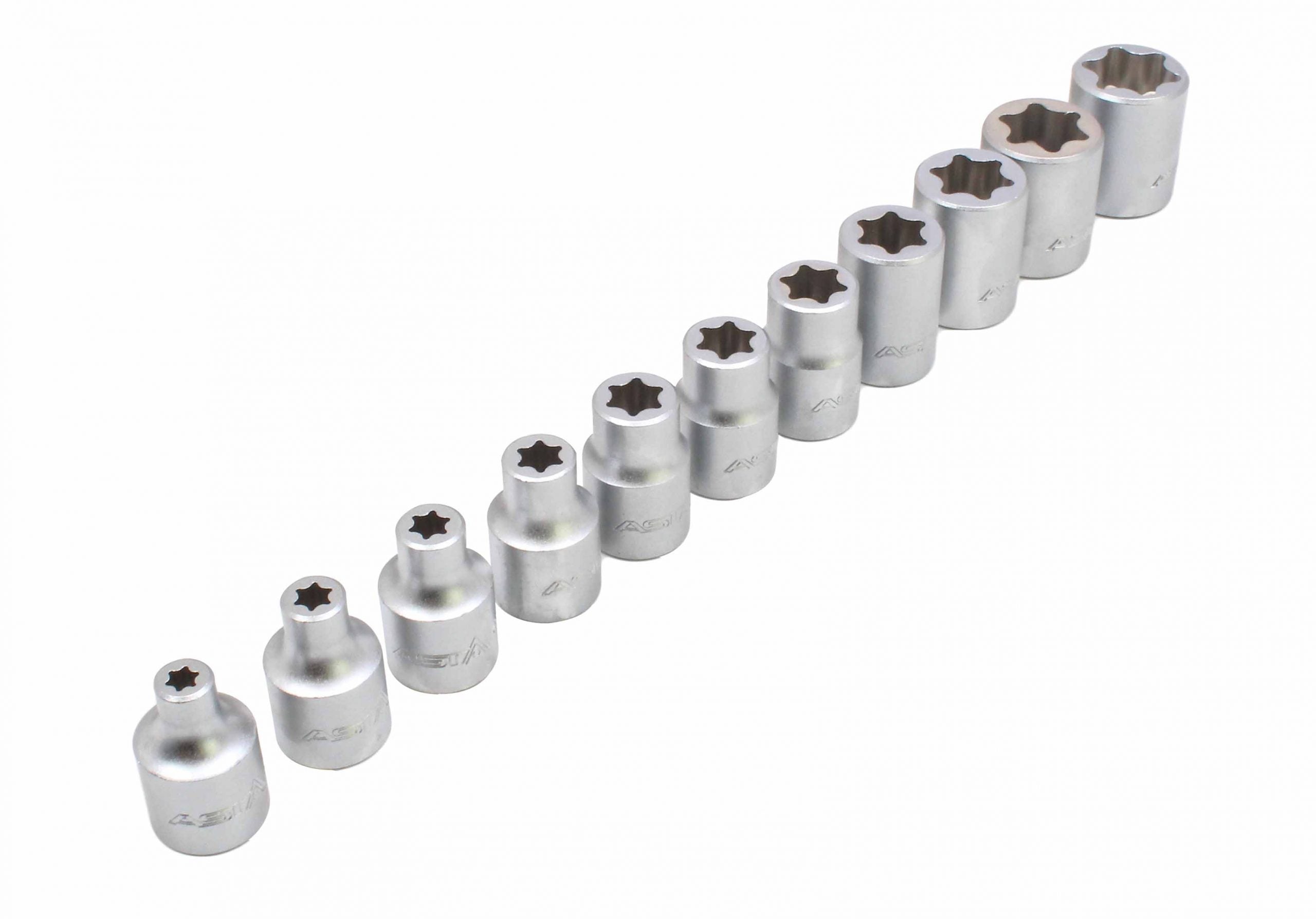 Set capete de chei tubulare tip TORX 3/8 e6-e20 11 piese