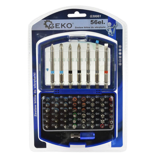 Set capete surubelnita cu biti 56 piese GEKO