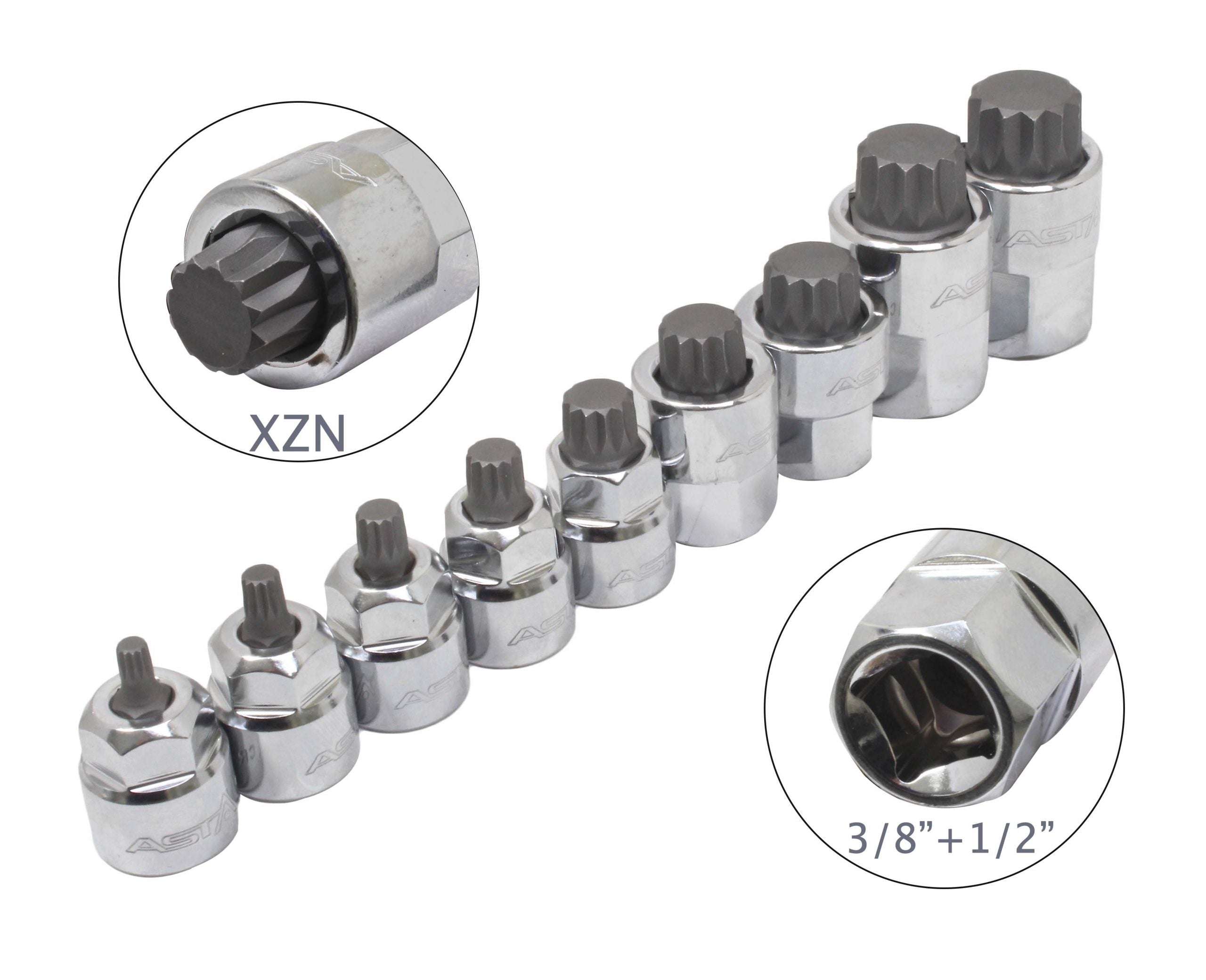 Set chei biti m4-m18 XZN 3/8 - 1/2 9 piese