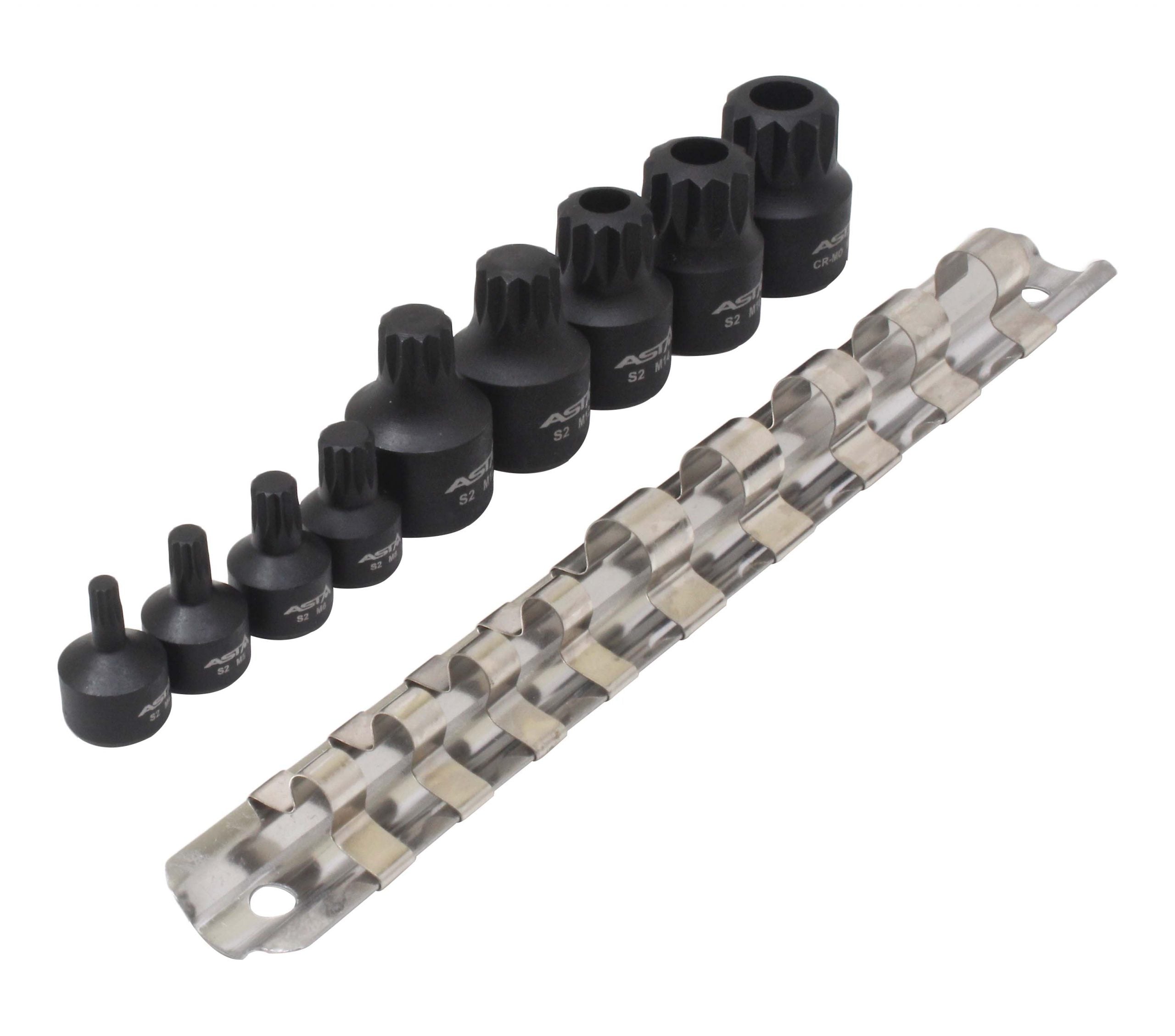 Set chei biti m4-m18 XZN de impact 1/4 - 3/8 9 piese