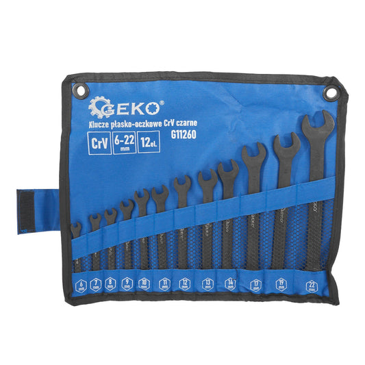 Set chei combinate 6-22mm CRV negru 12 piese