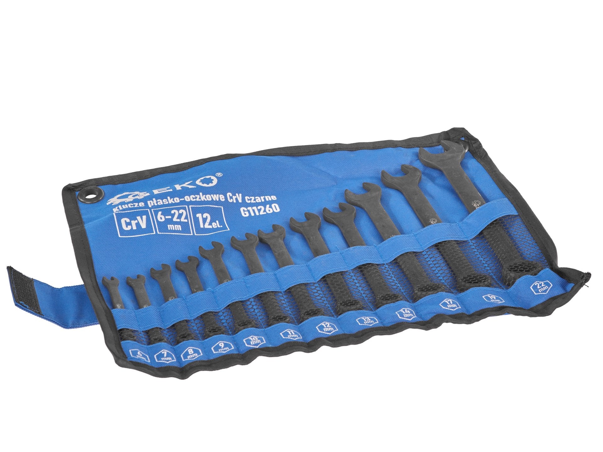 Set chei combinate 6-22mm CRV negru 12 piese