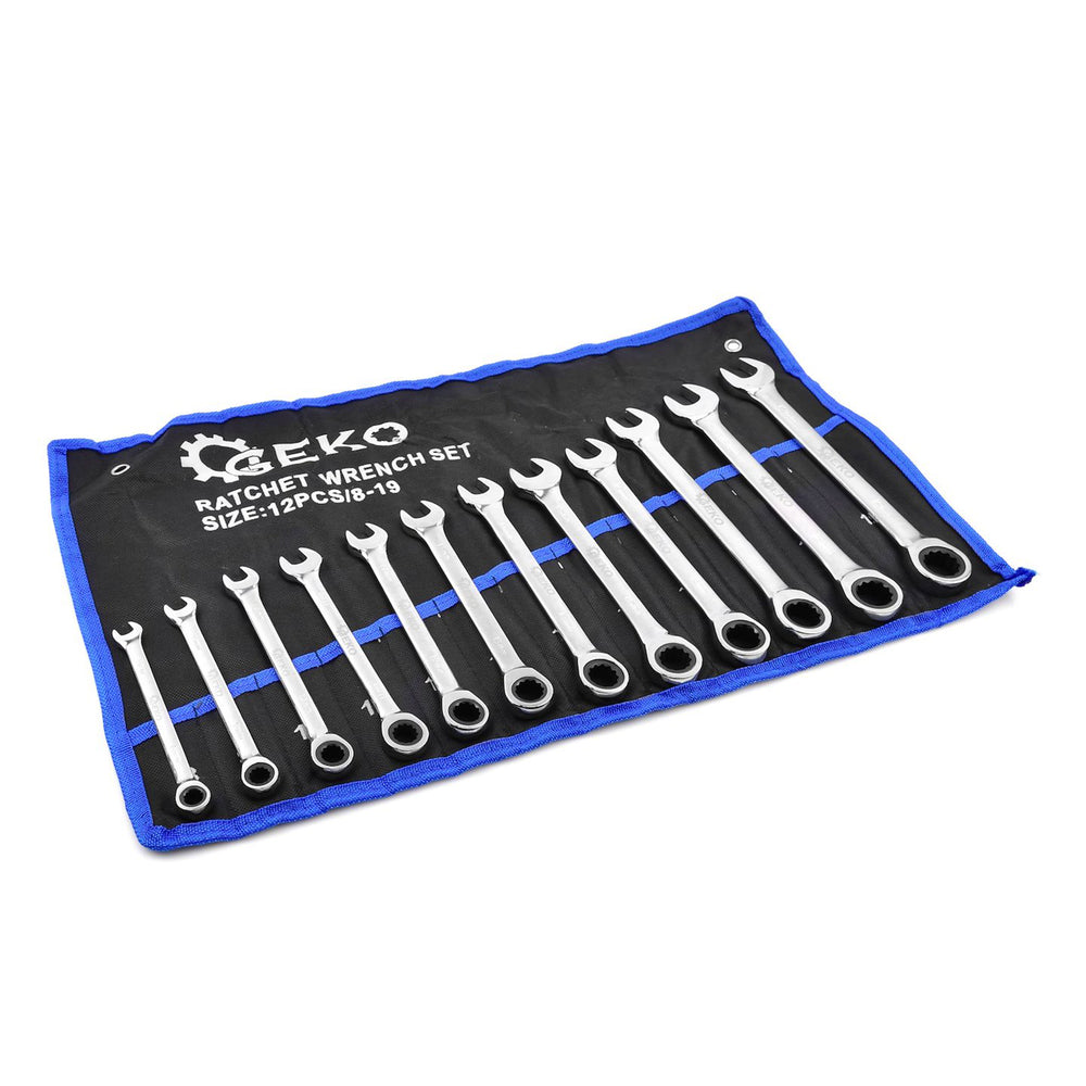 Set chei combinate cu clichet 12 piese 8-19mm GEKO