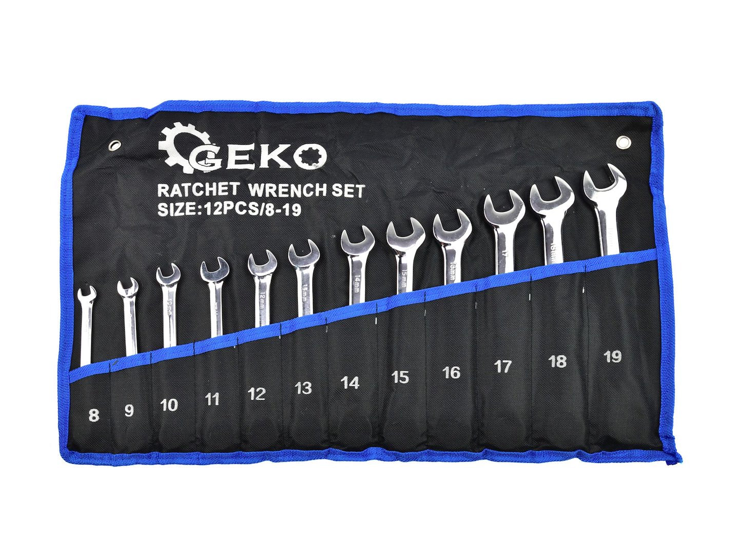 Set chei combinate cu clichet 12 piese 8-19mm GEKO