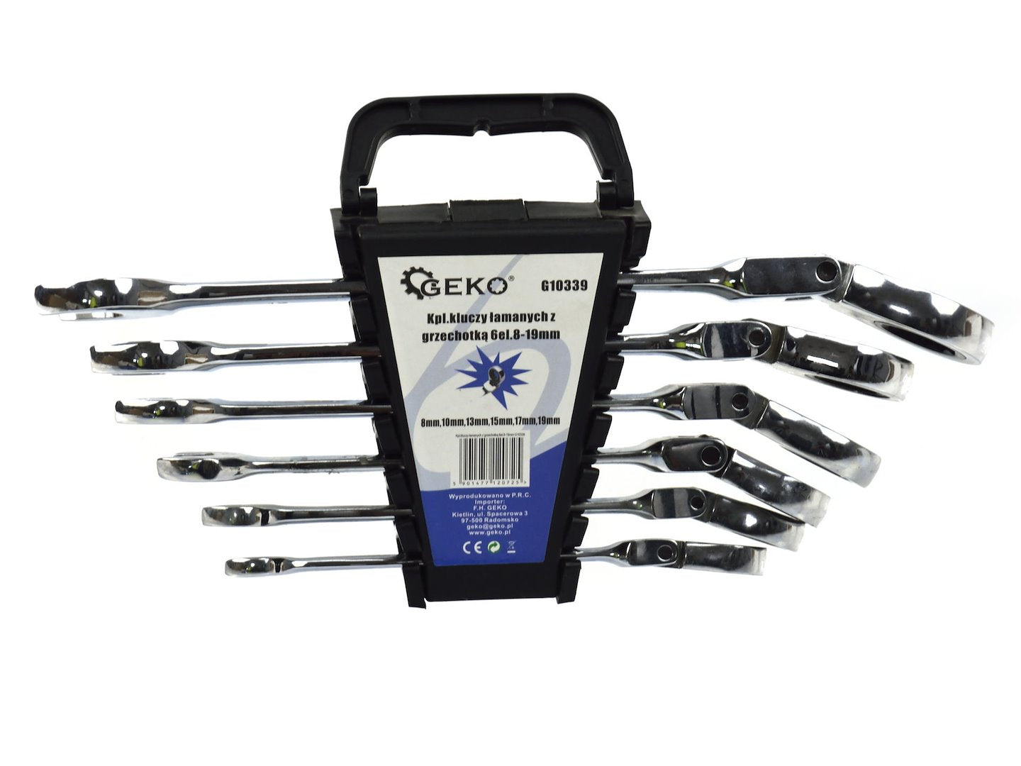 Set chei combinate cu clichet articulate 8-19mm 6buc GEKO