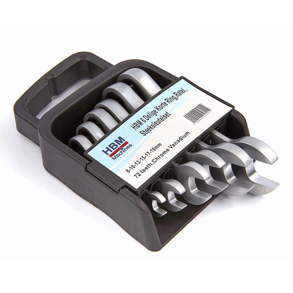 Set chei combinate cu clichet extra scurte 8-19mm 6 piese
