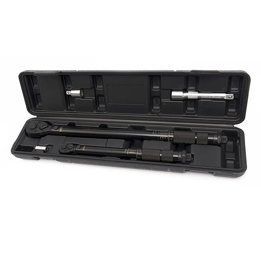 Set chei dinamometrice HBM OLANDA 5 piese, 1/4” (5–25 NM) și 1/2” (28–210 NM), cu prelungitor 125 mm și adaptor