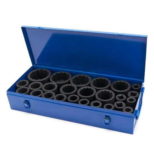 Set chei tubulare de impact bi-hexagonale stelate 12 laturi 1" 17-75mm HBM