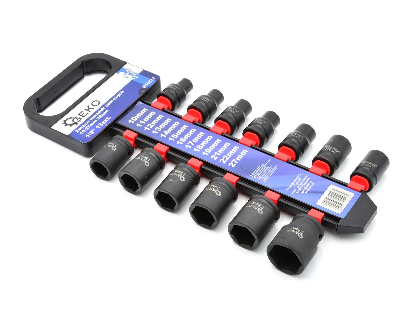 Set chei tubulare impact 1/2''  10-27mm 13 piese GEKO