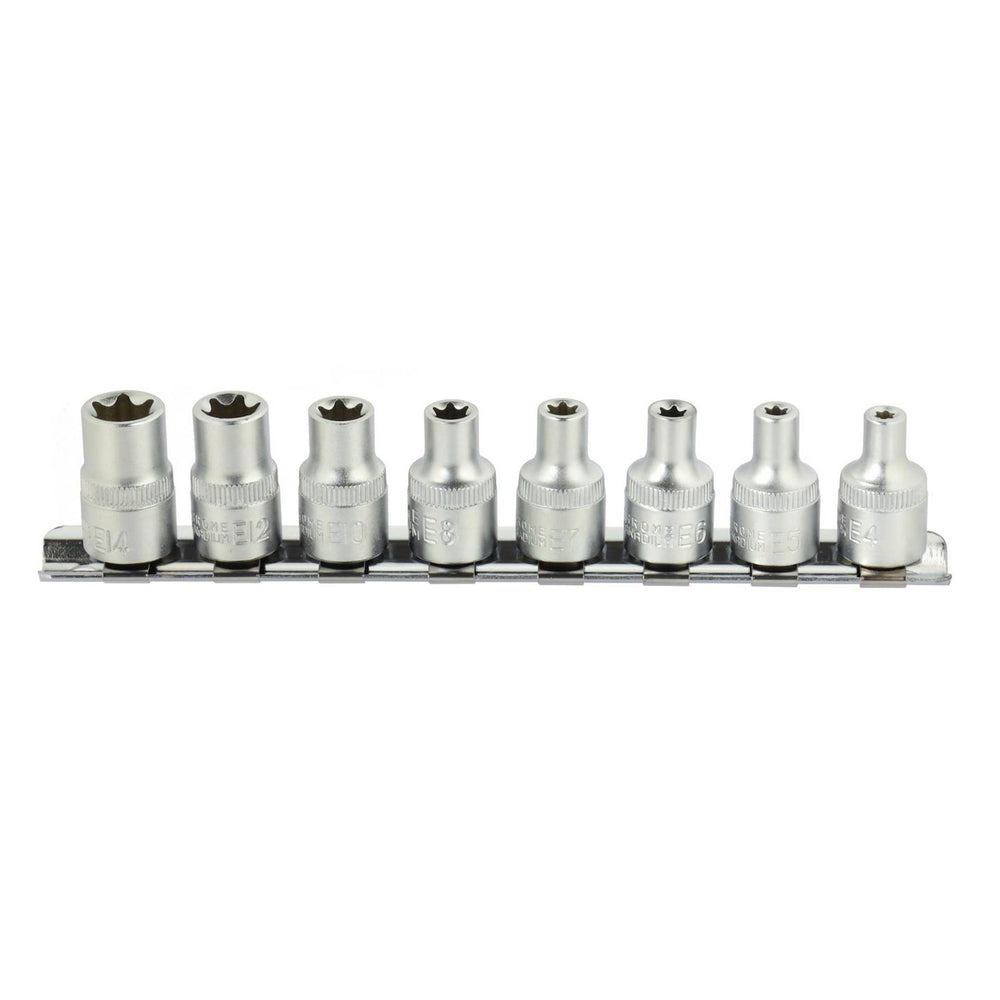 Set chei tubulare TORX e4-e14 3/8'' 8 piese GEKO