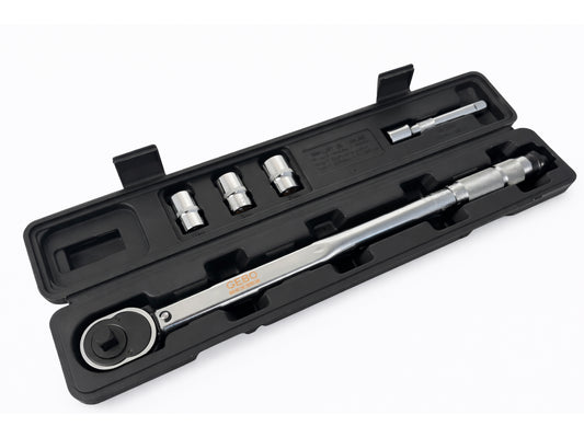 Set cheie dinamometrica 1/2 5 piese 28-210 NM tubulare 1/2 17-19-21 mm prelungitor 1/2 GEBO TOOLS