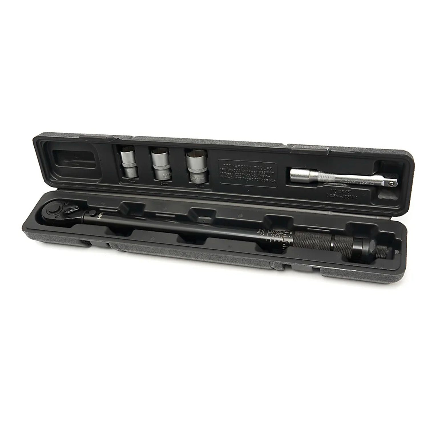 Set cheie dinamometrica 1/2 5 piese 28-210 NM tubulare 1/2 17-19-21 mm prelungitor 1/2 HBM MACHINES OLANDA