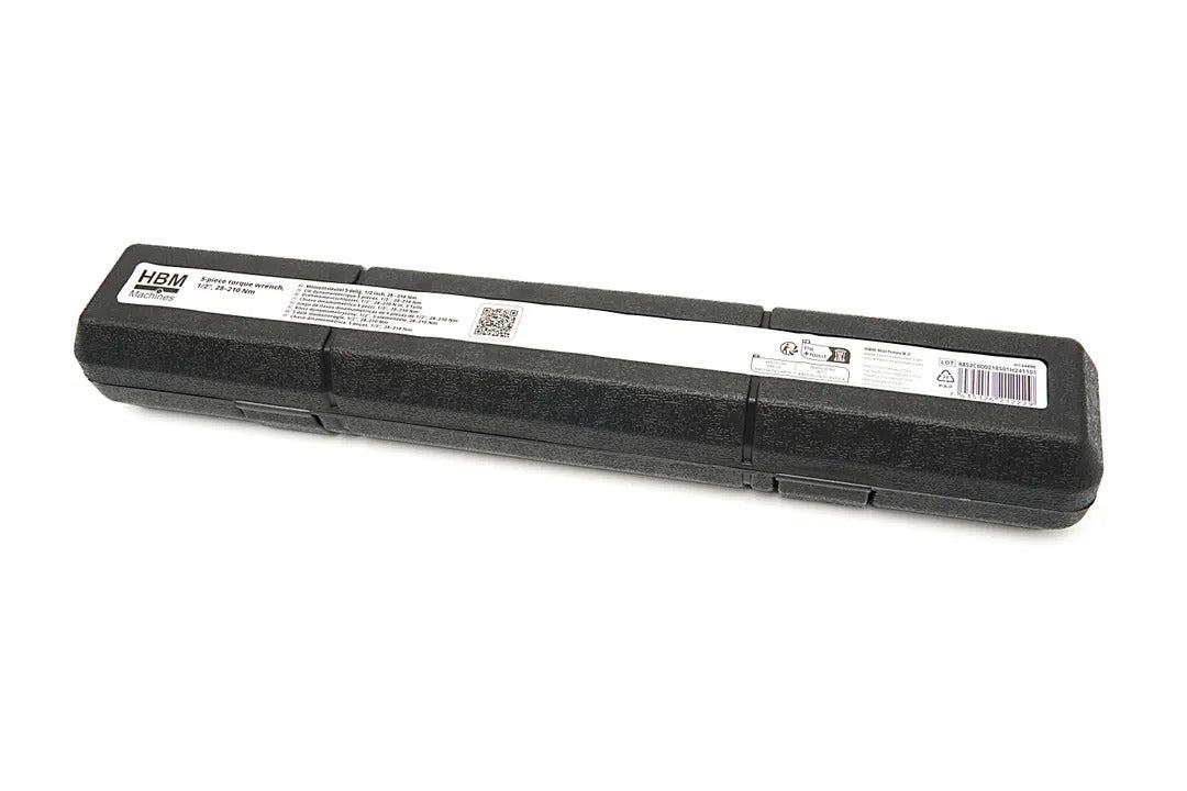 Set cheie dinamometrica 1/2 5 piese 28-210 NM tubulare 1/2 17-19-21 mm prelungitor 1/2 HBM MACHINES OLANDA