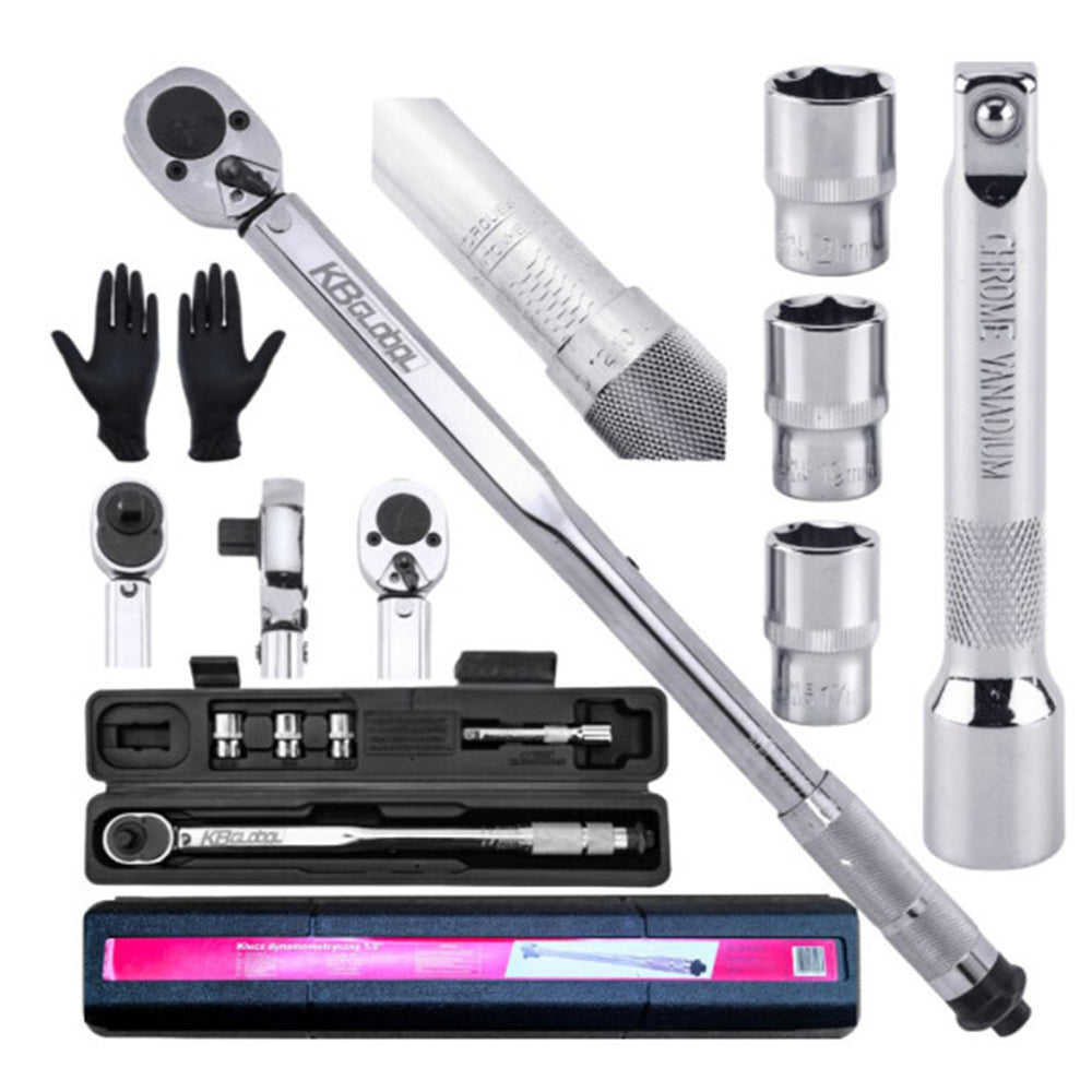 Set cheie dinamometrica 1/2 5 piese 28-210 NM tubulare 17-19-21 mm, prelungitor 1/2 KBGLOBAL