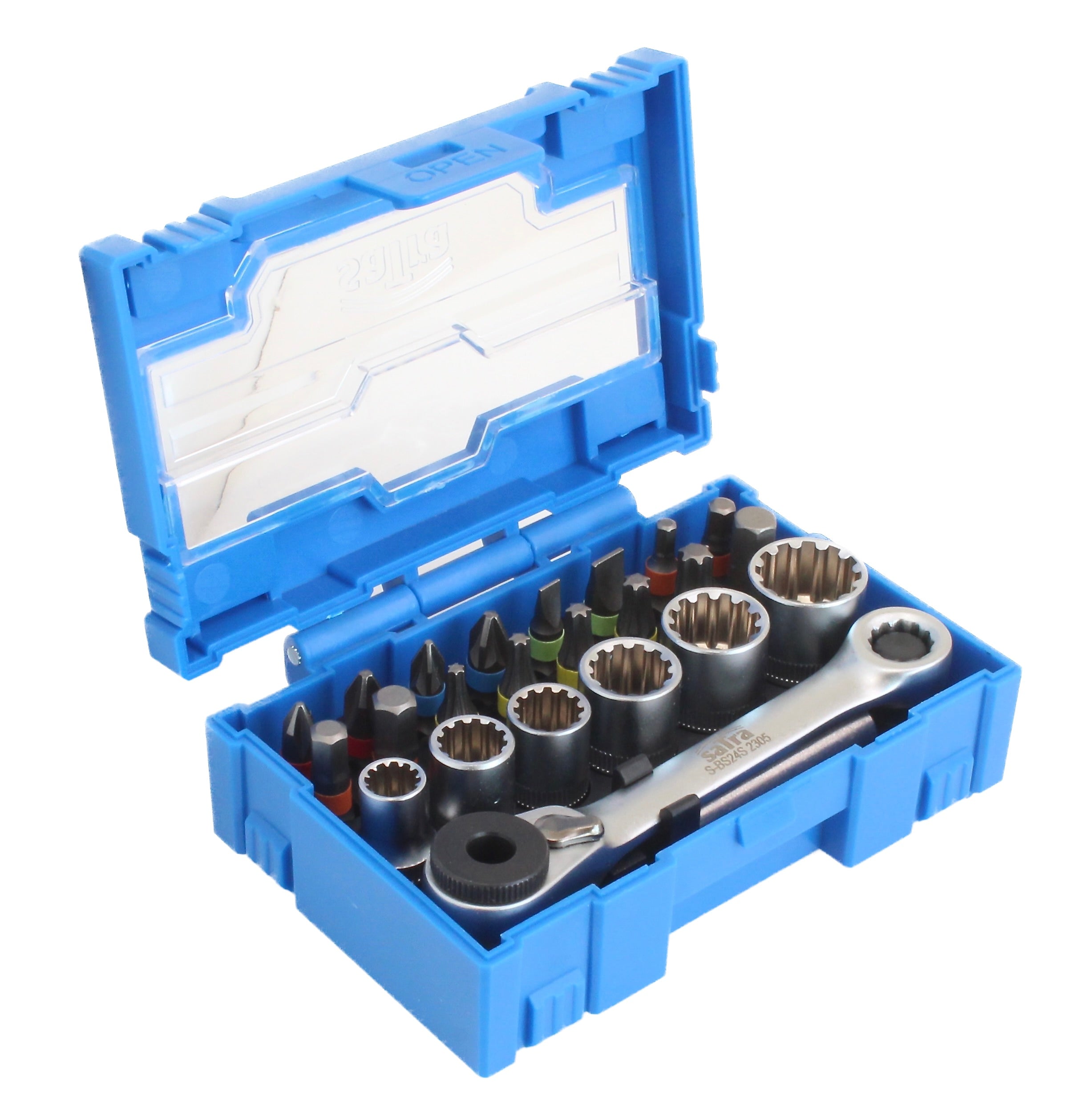 Set clichet 1/4 cu tubulare VARIO plus si biti 24 piese