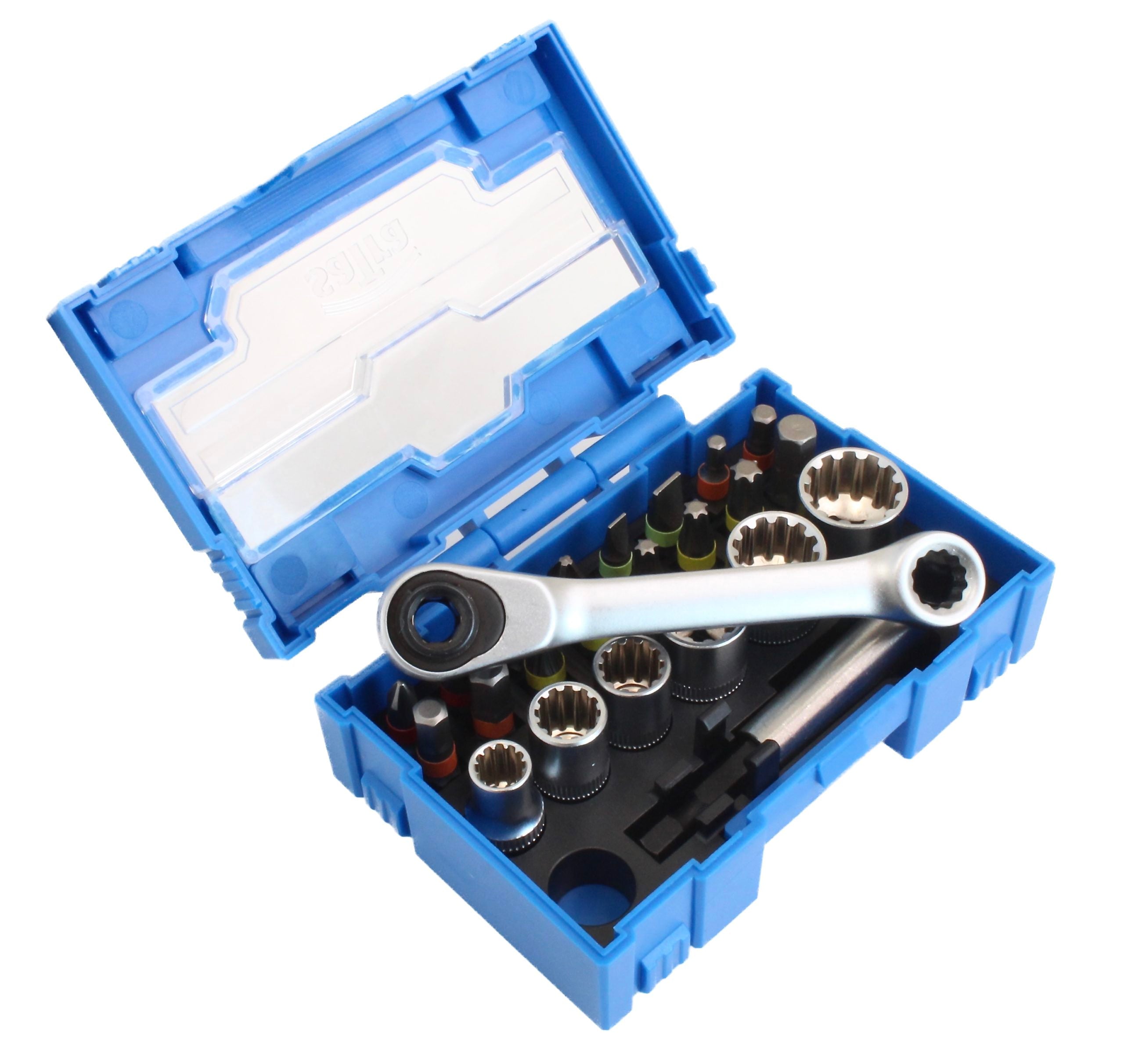 Set clichet 1/4 cu tubulare VARIO plus si biti 24 piese